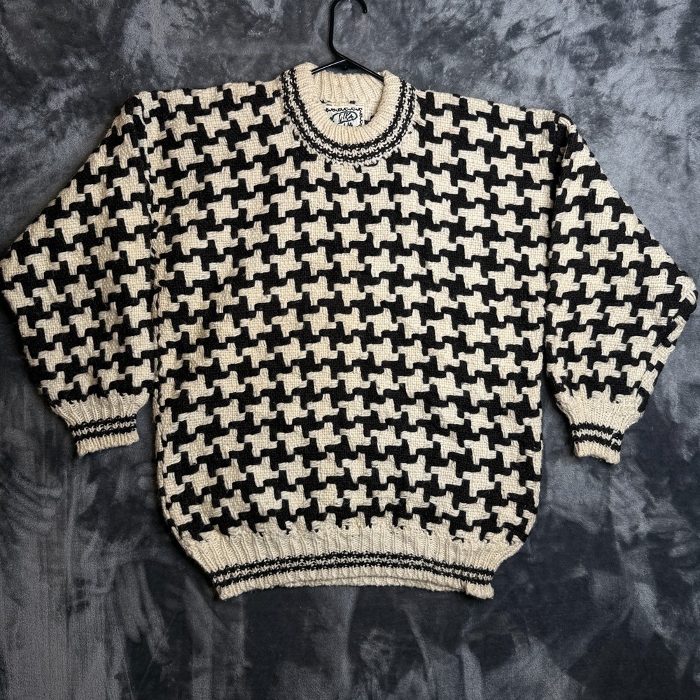 Vintage INKA Wool Knit Long Sleeve Pullover Crewneck Size X-Large Handmade